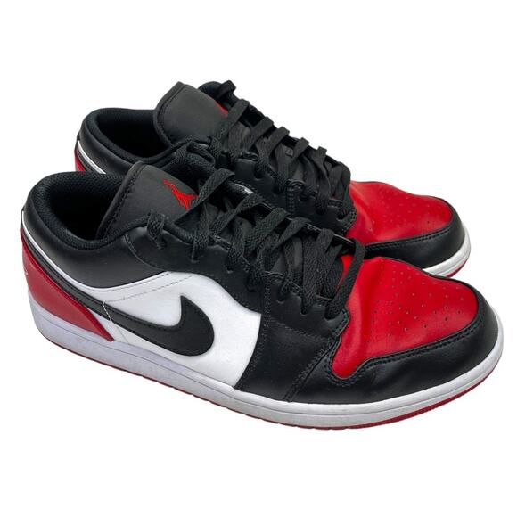 Nike Air Jordan 1 Low Bred Toe sneakers gym red white black - 11 - Picture 1 of 9
